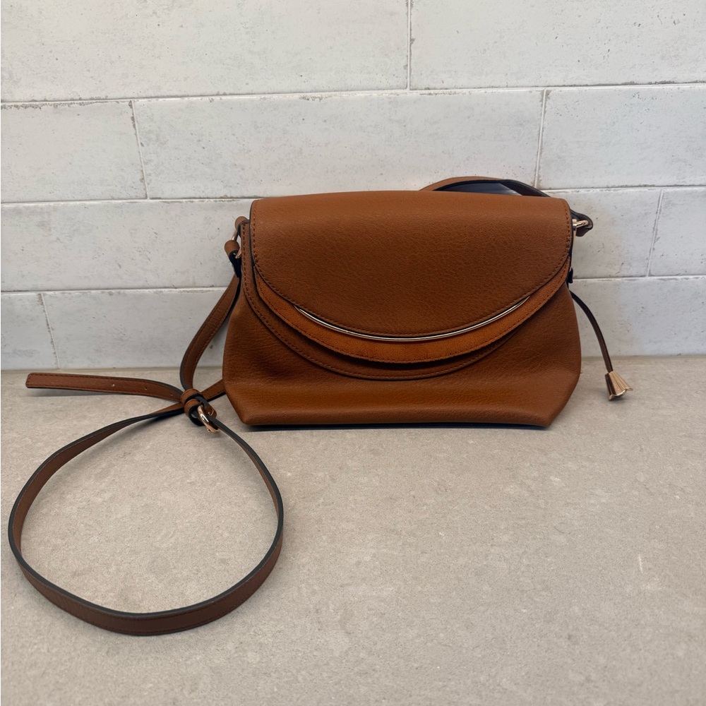 LC Lauren Conrad Brown Leather Crossbody Bag - Women's Shoulder Purse.